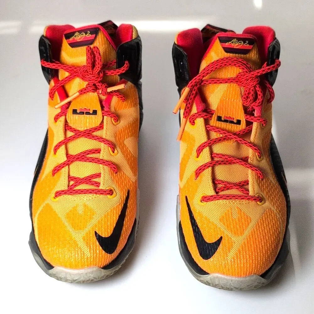Nike LeBron 12 XII GS Laser Orange Sneakers 685181-830 Size 5.5y, Wmn 7.5